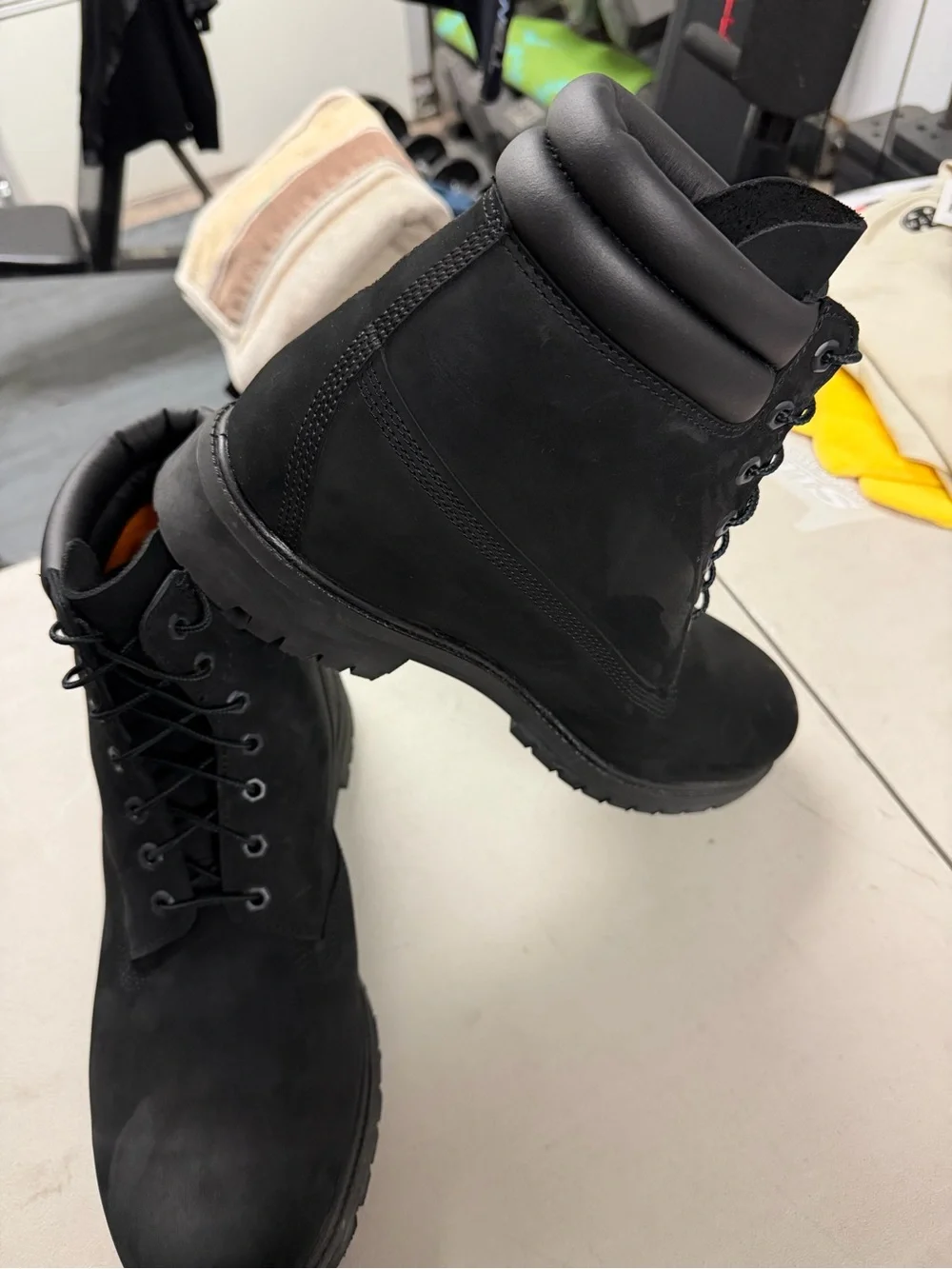 Timberland with ortho light Men's Black Lace-Up Padded Collar Boots waterproof